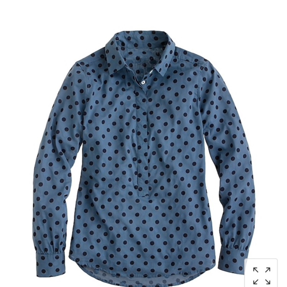 JCrew Jacquard Dot Popover Top